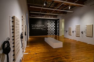 An install view of the start of the exhibition.